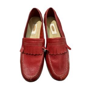 Talbot's Size 5 1/2 Women's Red Leather Driving Moccasins